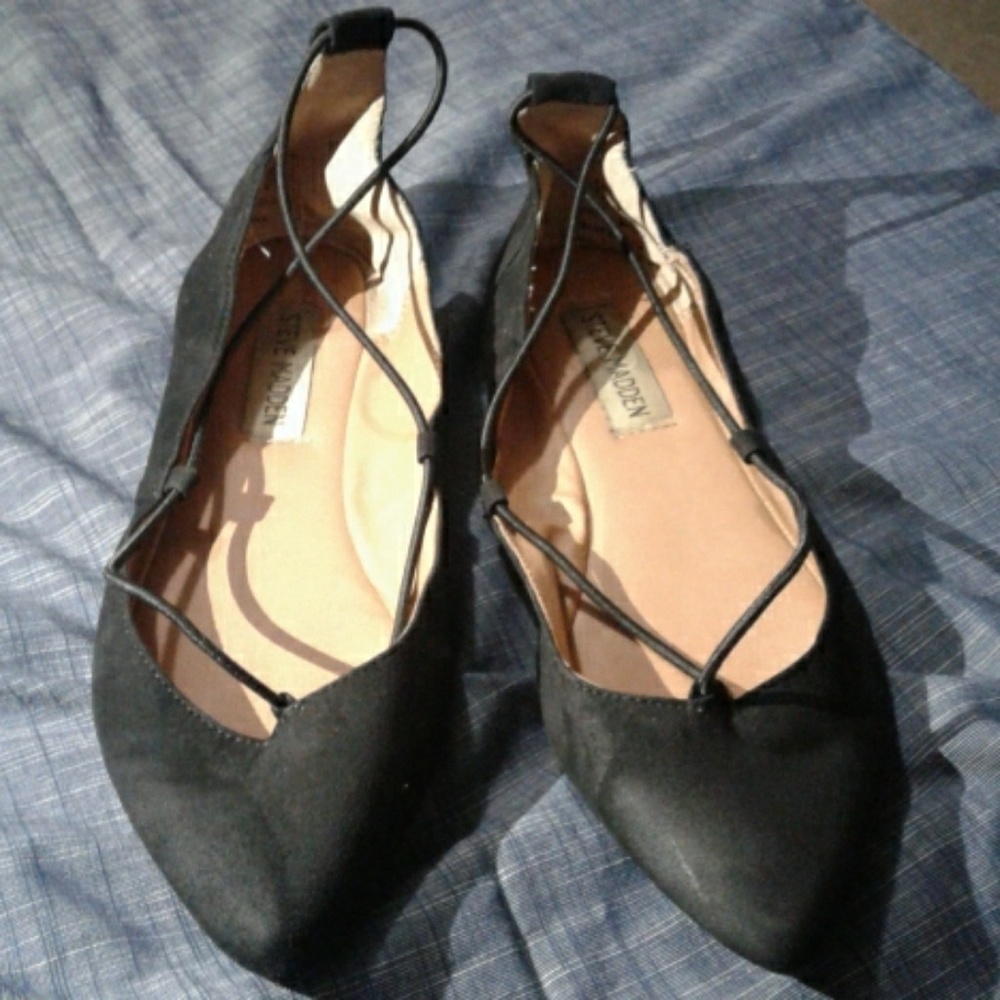 Steve Madden flats black suede